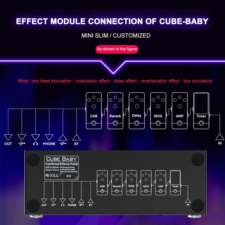 M-VAVE Cube Baby Guitar Effect Device Guitar Accessories - Guitar Tuner by M-VAVE | Online Shopping UK | buy2fix