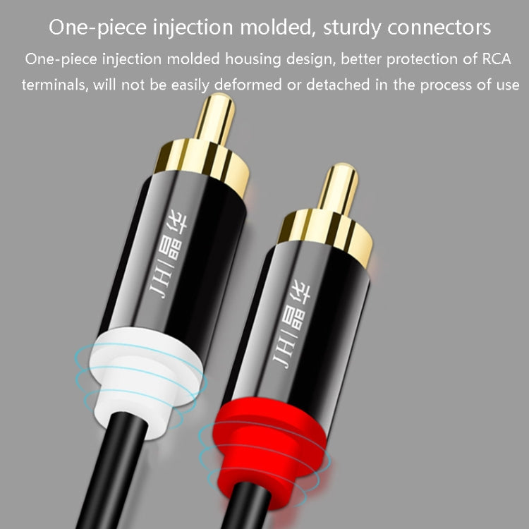 JINGHUA 2RCA Double Lotus Plug Audio Cable Left/Right Channel Stereo Amplifier Connection Wire, Length: 5m - RCA Cable by JINGHUA | Online Shopping UK | buy2fix