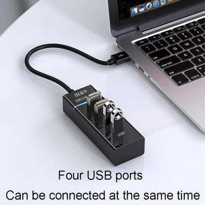 JINGHUA N606A USB3.0 Splitter One To Four Computer HUB Docking Station Connector, Size: 1m(Black) - USB 3.0 HUB by JINGHUA | Online Shopping UK | buy2fix