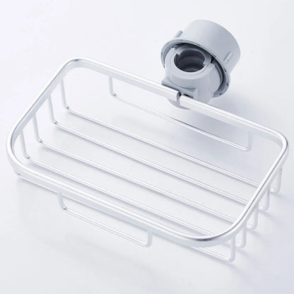 Kitchen Faucet Shelf No-Punch Sink Rag Drainage Basket Sponge Drainage Storage Rack, Style: C Silver - Shelf by buy2fix | Online Shopping UK | buy2fix