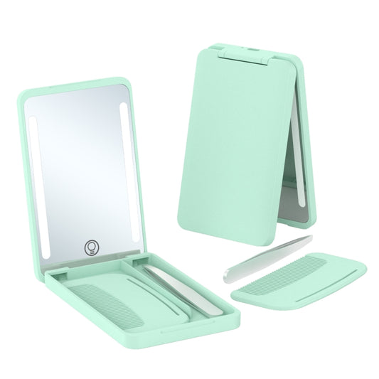 LED Cosmetic Mirror Rechargeable Smart Fill Light Travel Portable Set(Green) - Mirror by buy2fix | Online Shopping UK | buy2fix