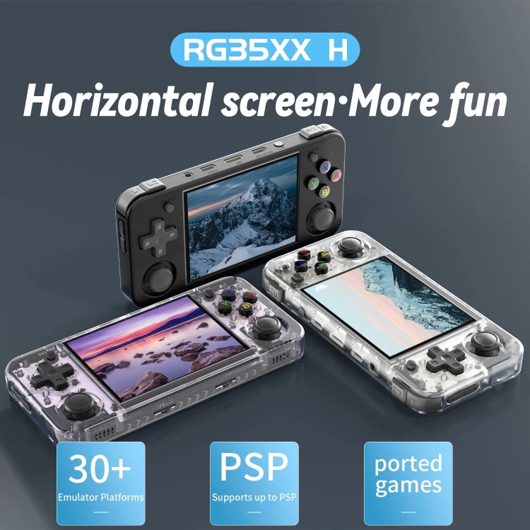 ANBERNIC RG35XX H Handheld Game Console 3.5 Inch IPS Screen Linux System 64GB+128GB(Transparent Purple) - Pocket Console by ANBERNIC | Online Shopping UK | buy2fix