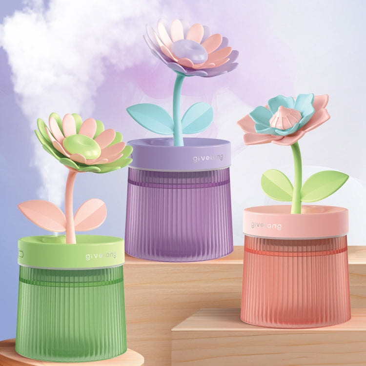 Flower Spray Hhydrating Colorful Atmosphere Light USB Aromatherapy Humidifier, Color: Gardenia Purple - Air Purifiers & Accessories by buy2fix | Online Shopping UK | buy2fix