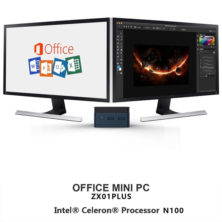 N100/DDR5 12th AlderLake-N100 Dual 4K60Hz Office And Home Mini PC, Spec: 12G+256G /US Plug - Windows Mini PCs by buy2fix | Online Shopping UK | buy2fix