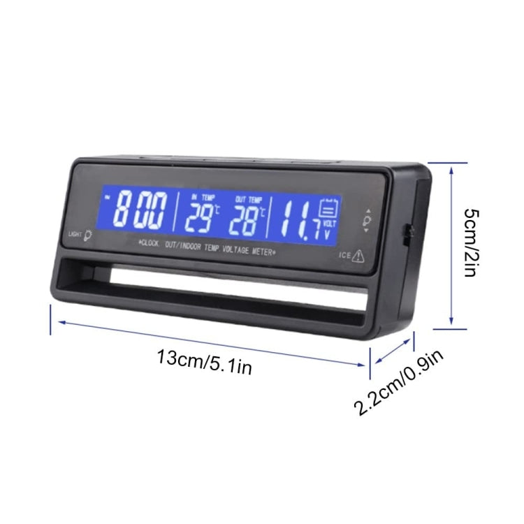 Car Digital Display Clock Luminous Electronic Thermometer Voltmeter(TS-7013V) - Clocks & Car Meters by buy2fix | Online Shopping UK | buy2fix