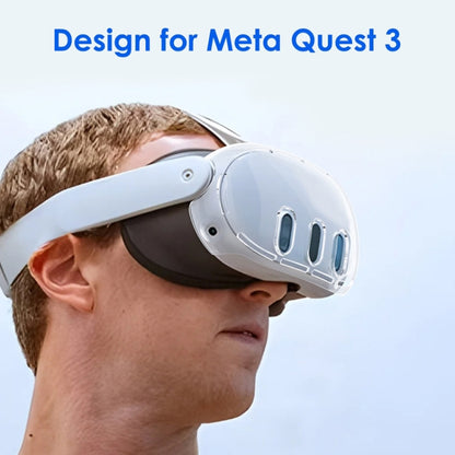 For Meta Quest 3 PC Protective Shell, Style: 7 In 1 (Ordinary Transparent Blue) - VR Accessories by buy2fix | Online Shopping UK | buy2fix
