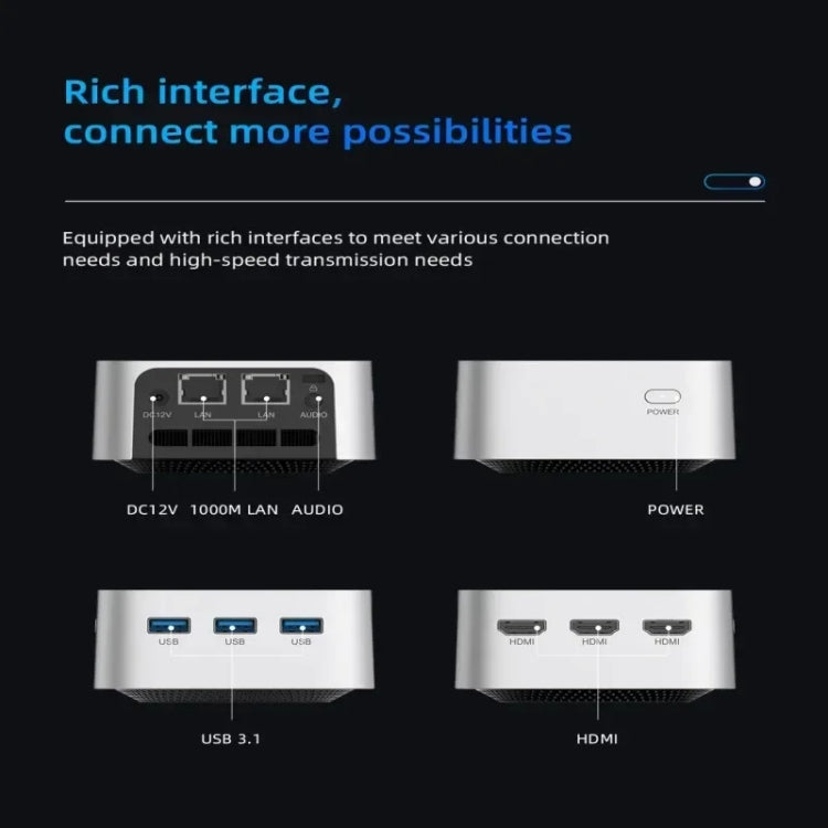 T8Plus Alder Lake-N100 4K Dual Band WIFI Bluetooth Office Game Portable Mini PC, Spec: 8G 512G UK Plug - Windows Mini PCs by buy2fix | Online Shopping UK | buy2fix