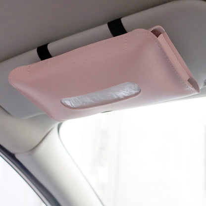 Car Armrest Box Sun Visor Hanging Leather Tissue Box(Black) - Stowing Tidying by buy2fix | Online Shopping UK | buy2fix