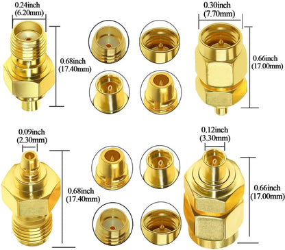SAM Female To MMCX Male Coaxial Adapter Kit Brass Coaxial Connector RF Antenna Adapter - DVB-T & Simulation Antenna by buy2fix | Online Shopping UK | buy2fix