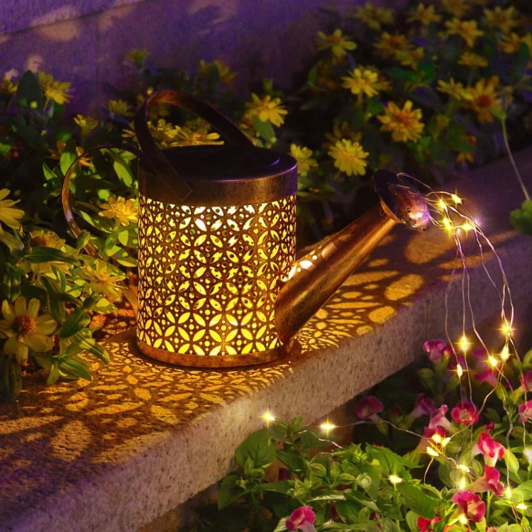 Iron Hollow Projection Light Solar Outdoor Waterproof Garden Kettle Light Lawn Landscape Ground Plug Decorative Light, Style: Small - Solar Lights by buy2fix | Online Shopping UK | buy2fix