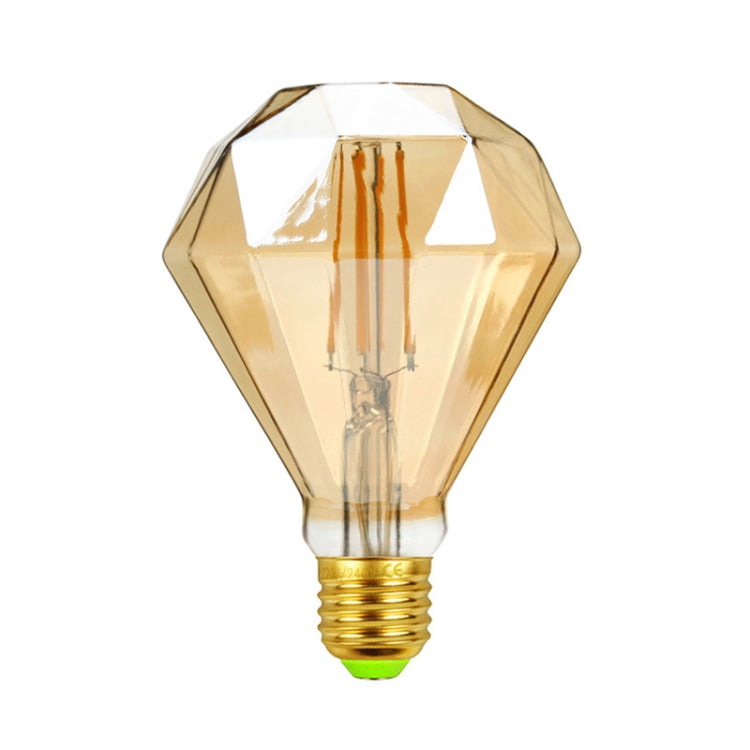 E27 Screw Port LED Vintage Light Shaped Decorative Illumination Bulb, Style: Flat Diamond Gold(220V 4W 2700K) - LED Blubs & Tubes by buy2fix | Online Shopping UK | buy2fix