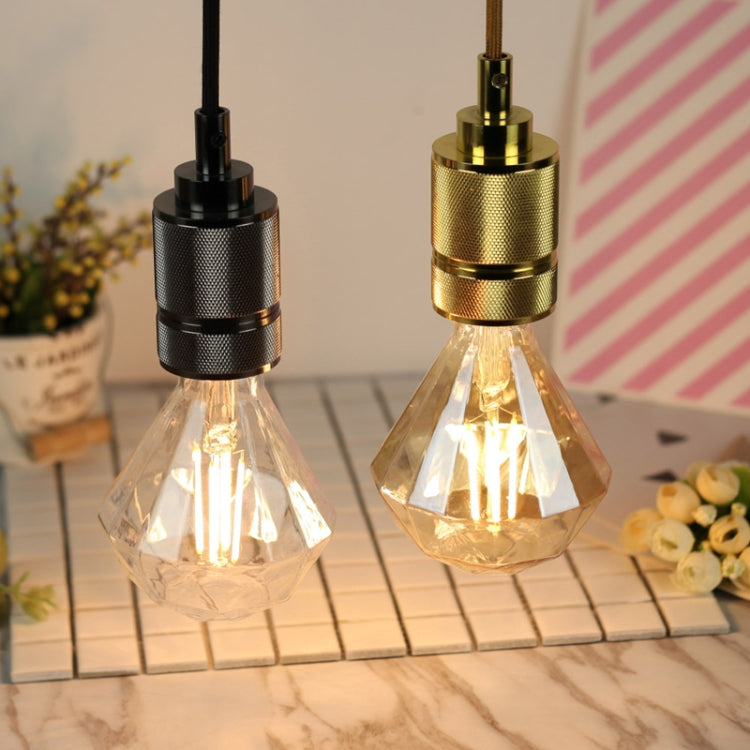 E27 Screw Port LED Vintage Light Shaped Decorative Illumination Bulb, Style: Flat Diamond Gold(220V 4W 2700K) - LED Blubs & Tubes by buy2fix | Online Shopping UK | buy2fix