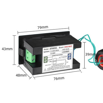 SINOTIMER SPM002 Liquid Crystals AC Digital Voltage And Current Meter Power Monitor, Specification: AC200-450V 100A - Current & Voltage Tester by SINOTIMER | Online Shopping UK | buy2fix