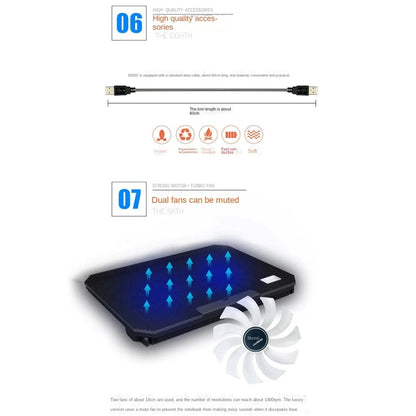 NUOXI S200C Laptop Silent Radiator Multi-level Adjustable Metal Bracket Base(Black) - Cooling Pads by NUOXI | Online Shopping UK | buy2fix