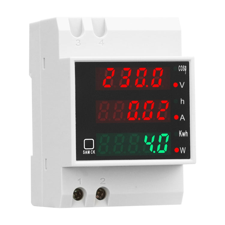 SINOTIMER SDM004 Din Rail AC Voltage Current Time Power Electricity Multi-Function Detection Meter - Current & Voltage Tester by SINOTIMER | Online Shopping UK | buy2fix