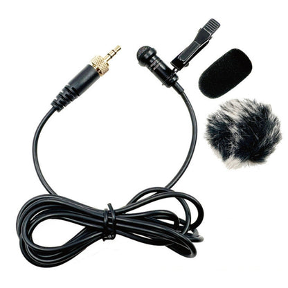 3.5mm Straight Internal Thread Plug Wireless Transmitting Lavalier Microphone, Length: 5m(Sponge Cover+Rabbit Fur Windproof Cover) - Microphone by buy2fix | Online Shopping UK | buy2fix