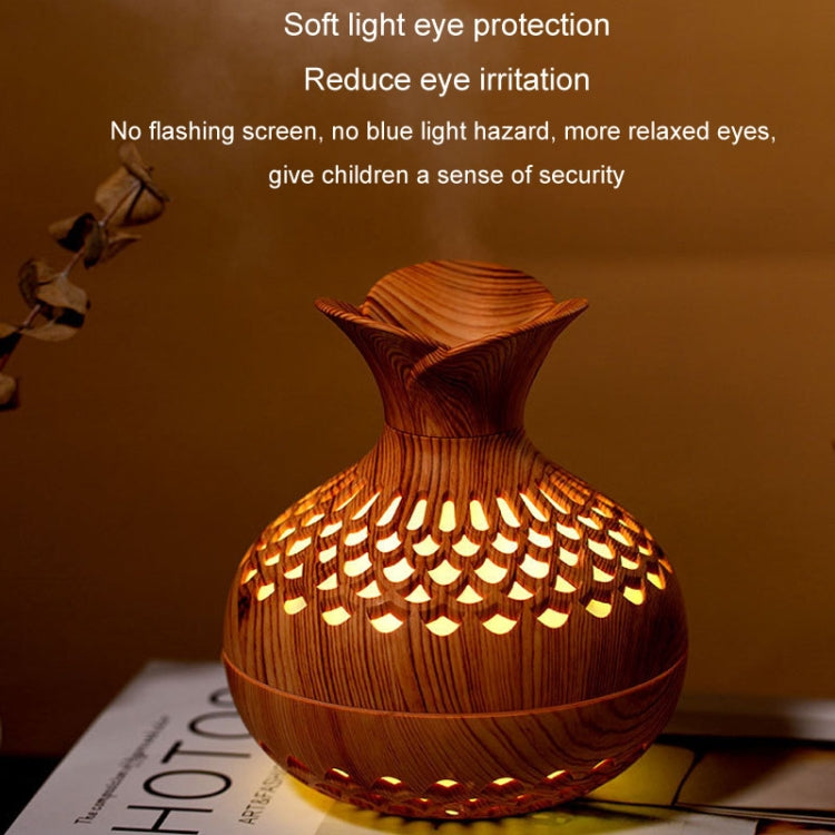 LED Light Aromatherapy Diffuser Home Small Vase Quiet Humidifier Aromatherapy Diffuser 2 In 1(Shallow Wood) - Air Purifiers & Accessories by buy2fix | Online Shopping UK | buy2fix