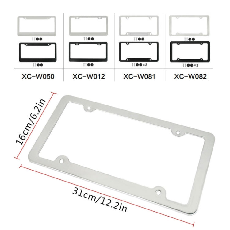 American Standard Aluminum Alloy License Plate Frame Including Accessories, Specification: 4 Holes Slotted Spray White - License Plate Covers & Frames by buy2fix | Online Shopping UK | buy2fix