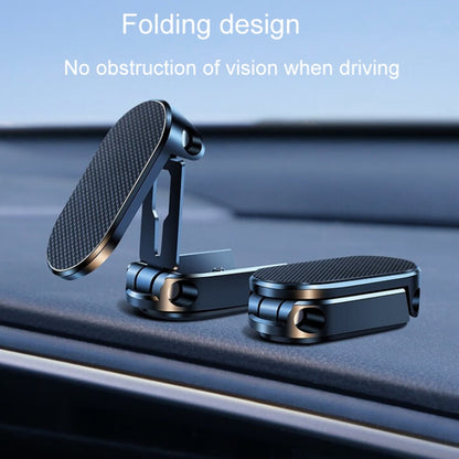 D11 Magnetic Folding Car Phone Holder Rotatable Dashboard Stick-On Navigation Stand(Silver) - Car Holders by buy2fix | Online Shopping UK | buy2fix