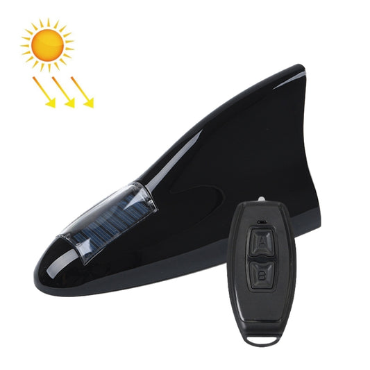 Solar Remote Control Signal Radio Shark Fin Antenna Anti-Tailgating Roof Warning Light(Black) - Warning Lights by buy2fix | Online Shopping UK | buy2fix