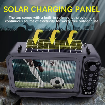 DV-666 Desktop Portable Solar Bluetooth Speaker Card FM Radio With Flashlight(Football) - Radio Player by buy2fix | Online Shopping UK | buy2fix