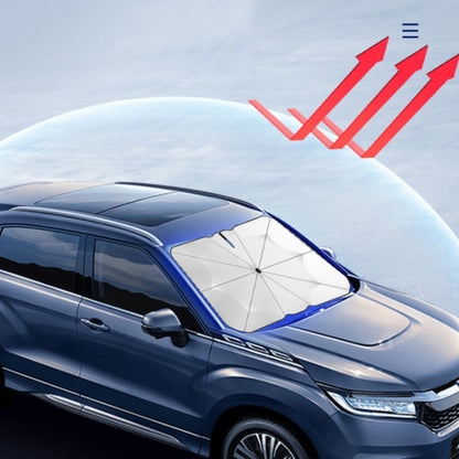 120x65cm Car Front Gear Opening Style Insulated Sun Protection Parasol(Blue Base Cloth) - Window Foils & Solar Protection by buy2fix | Online Shopping UK | buy2fix