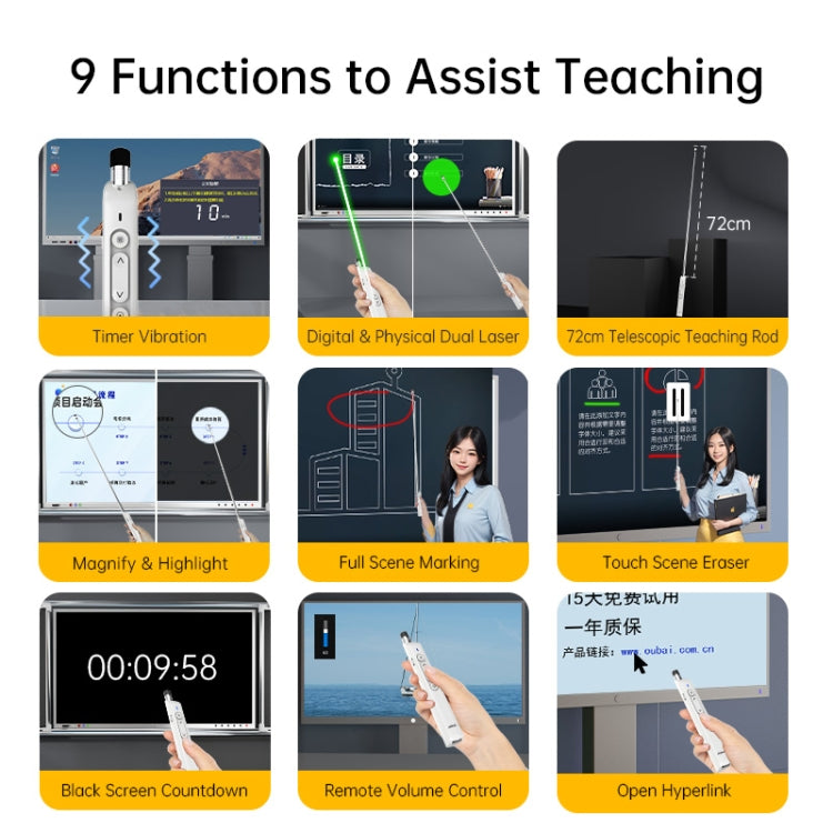 ASING A31 Multi-Functional Presentation Remote With Telescopic Teaching Rod Designed For Touch Screen -  by ASING | Online Shopping UK | buy2fix