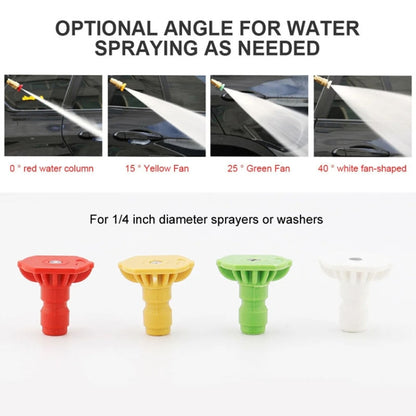 High-pressure Car Washer Nozzle Fan-shaped 1/4 Quick Plug Connector Water Rifle Parts, Specification: 15 Degree (1.4 Nozzle) - Car Washer & Accessories by buy2fix | Online Shopping UK | buy2fix