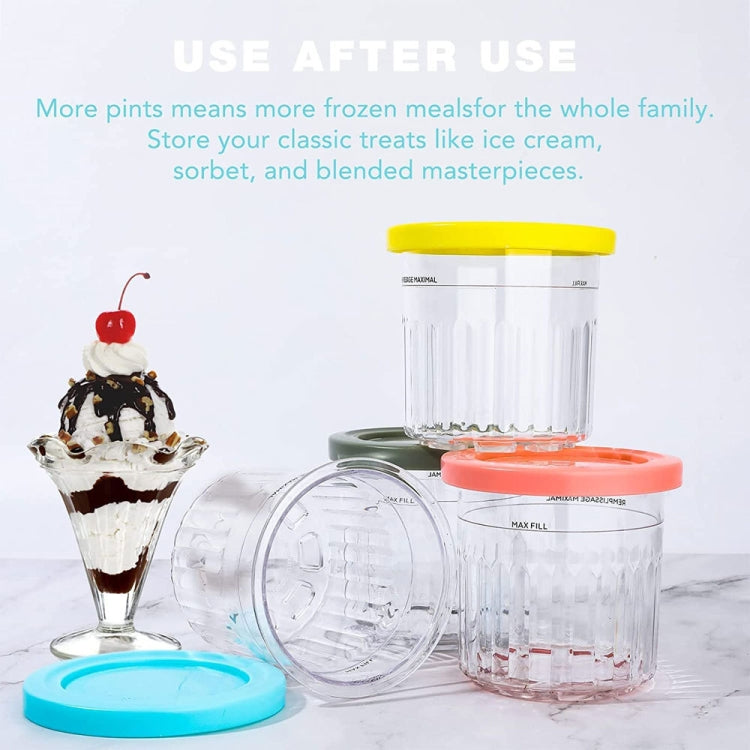 For Ninja NC299AMZ NC300s 4pcs/Set Ice Cream Storage Containers with Lids - Kitchen Machine Accessories & Parts by buy2fix | Online Shopping UK | buy2fix