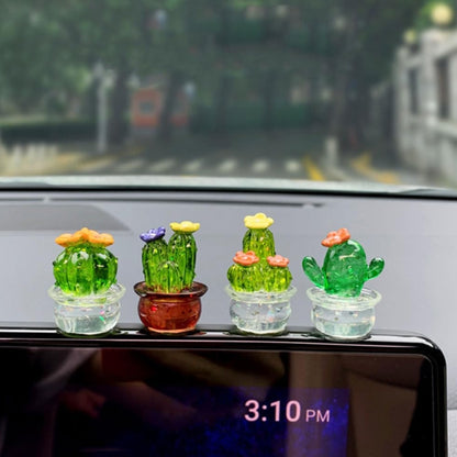 Mini Simulated Cactus Car Navigator Rearview Mirror Ornaments Decoration(4pcs /Set) - Ornaments by buy2fix | Online Shopping UK | buy2fix