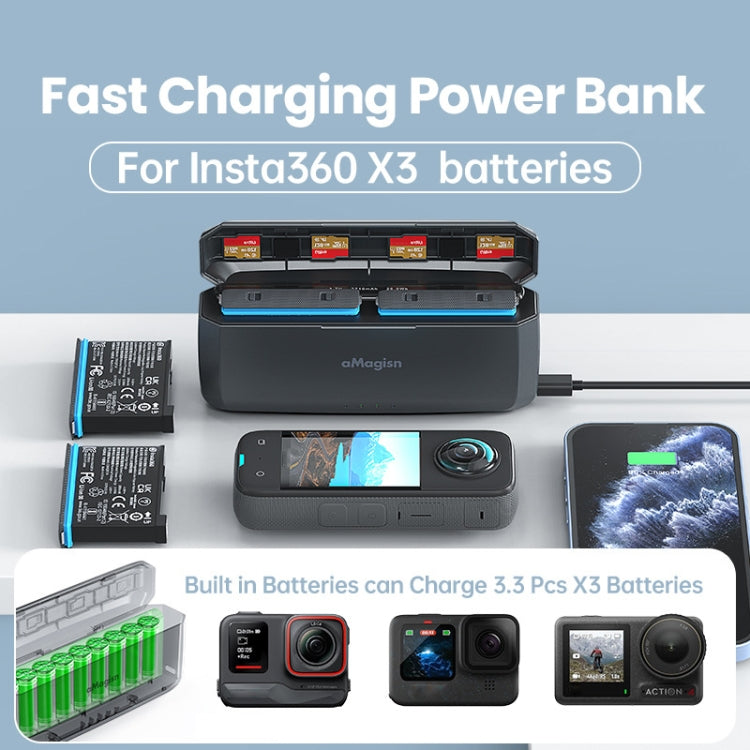 For Insta360 X3 aMagisn  Battery Charging Box Fast Charging Mobile Power Bank Movement Camera Accessories - Others by aMagisn | Online Shopping UK | buy2fix