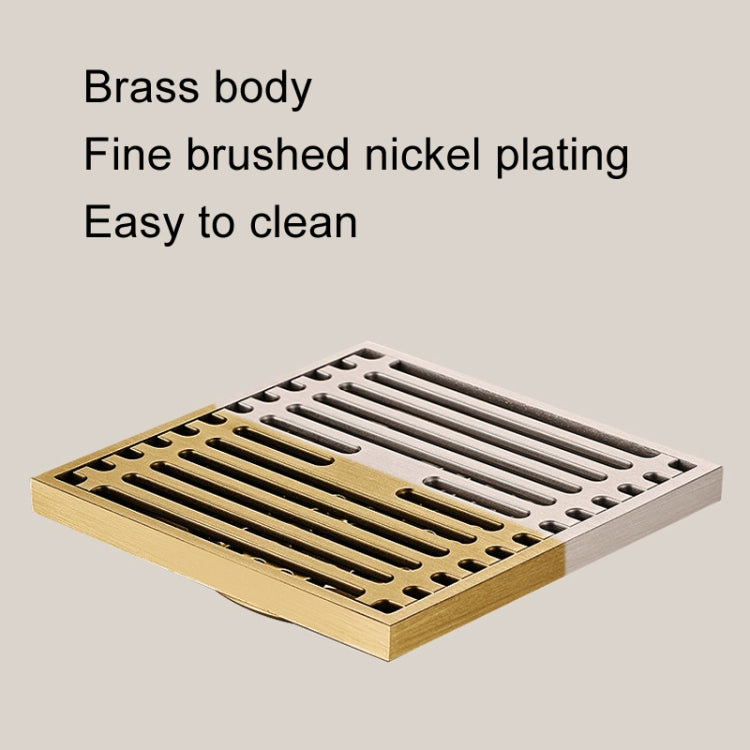 All Copper Brushed Anti-Odor Floor Drain Gravity Copper Core Bathroom Floor Drain, Specification: Square Invisible - Drain Strainers by buy2fix | Online Shopping UK | buy2fix