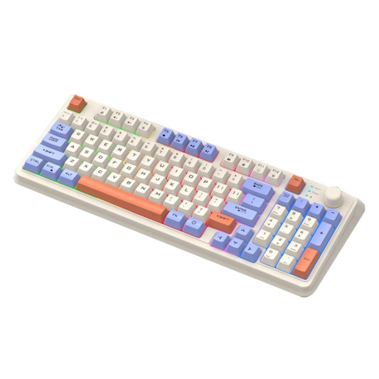 XUNSVFOX K94 Wireless Bluetooth Dual Mode Mechanical Keyboard Gaming Office Laptop Keyboard(Lake Blue) - Wireless Keyboard by XUNSVFOX | Online Shopping UK | buy2fix