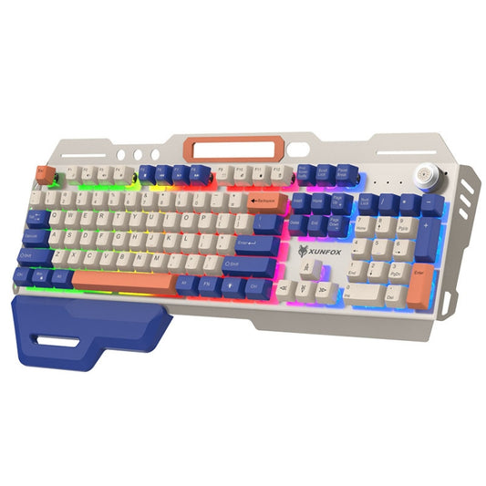 XUNSVFOX K90 Mechanical Feeling Metal Keyboard Gaming Computer Wired Keyboard(Siren Blue) - Wired Keyboard by XUNSVFOX | Online Shopping UK | buy2fix