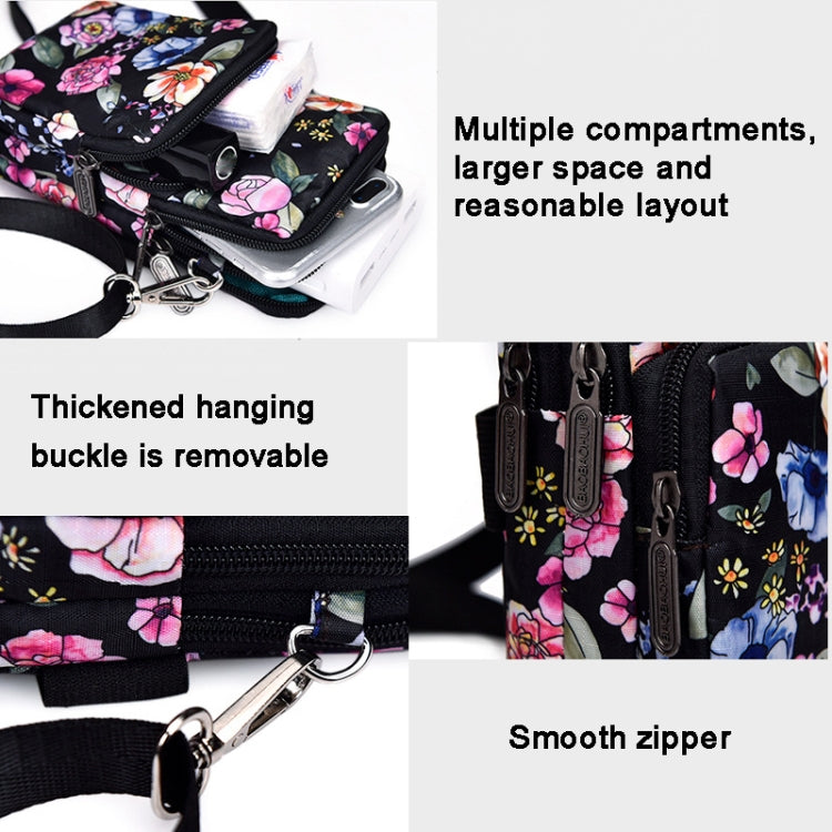 Printed Crossbody Mobile Phone Bag Mini Wallet With Arm Band, Style: Purple Seal - Single-shoulder Bags by buy2fix | Online Shopping UK | buy2fix