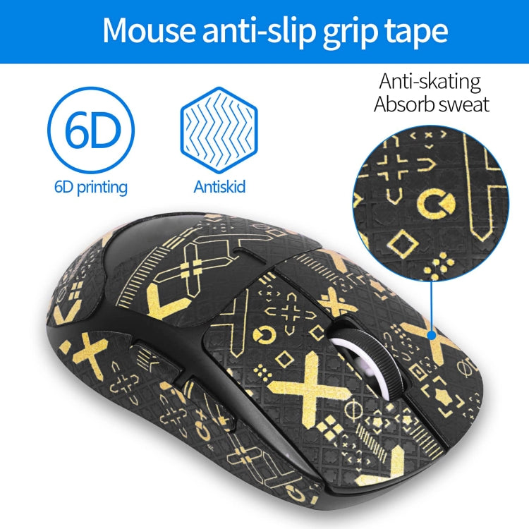 For Logitech GPW 2-Generation Mouse Anti-Slip Stickers Absorb Sweat Paste, Color: Black Print Half Surround - Silicone / Sticker by buy2fix | Online Shopping UK | buy2fix