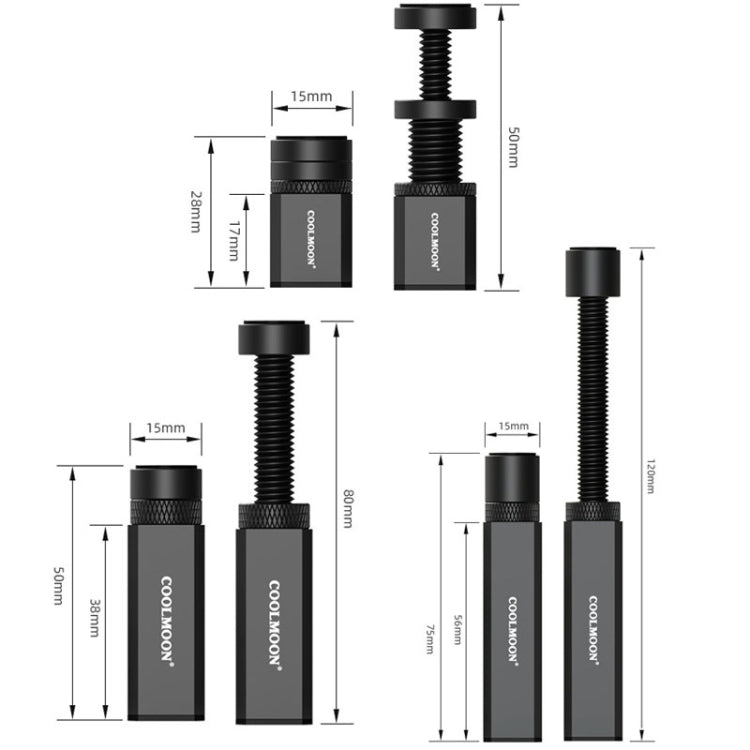 COOLMOON Graphics Card Stand Desktop Computer Graphics Card Vertical Top Support Bracket Screw Telescopic Support Rods, Adjustable Height: 2.8-5cm (Silver) - Caddies & Enclosures by COOLMOON | Online Shopping UK | buy2fix