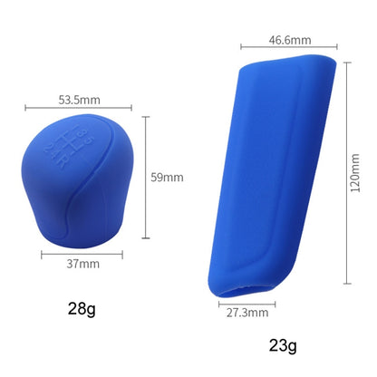 Automotive Silicone Manual Automatic Shift Lever Protective Cover, Size: Handbrake Blue - Shift Knob by buy2fix | Online Shopping UK | buy2fix