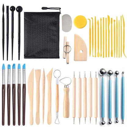 42 In 1 Clay Tools Kit Ceramics DIY Clay Sculpting Tools for Pottery Craft, Baking, Carving - Burin &Cutting Knife by buy2fix | Online Shopping UK | buy2fix