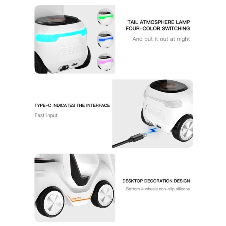 T20 5-in-1 Car-shaped Desktop Alarm Clock Wireless Charger with Atmosphere Light(Gray) - Wireless Charger by buy2fix | Online Shopping UK | buy2fix