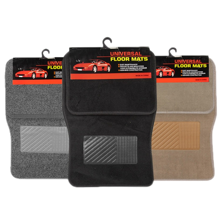 4pcs /Set Universal Car Foot Mats PVC Flocking Pads(Beige) - Floor Mats by buy2fix | Online Shopping UK | buy2fix