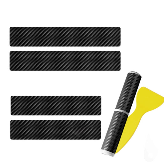 4pcs/Set Car Door Sill Strip PVC Anti-scratch Anti-dirt Protective Film(Carbon Fiber Black) - Auto Film by buy2fix | Online Shopping UK | buy2fix