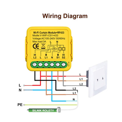 WiFi Graffiti Curtain Switch On / Off Module - Smart Switch by buy2fix | Online Shopping UK | buy2fix