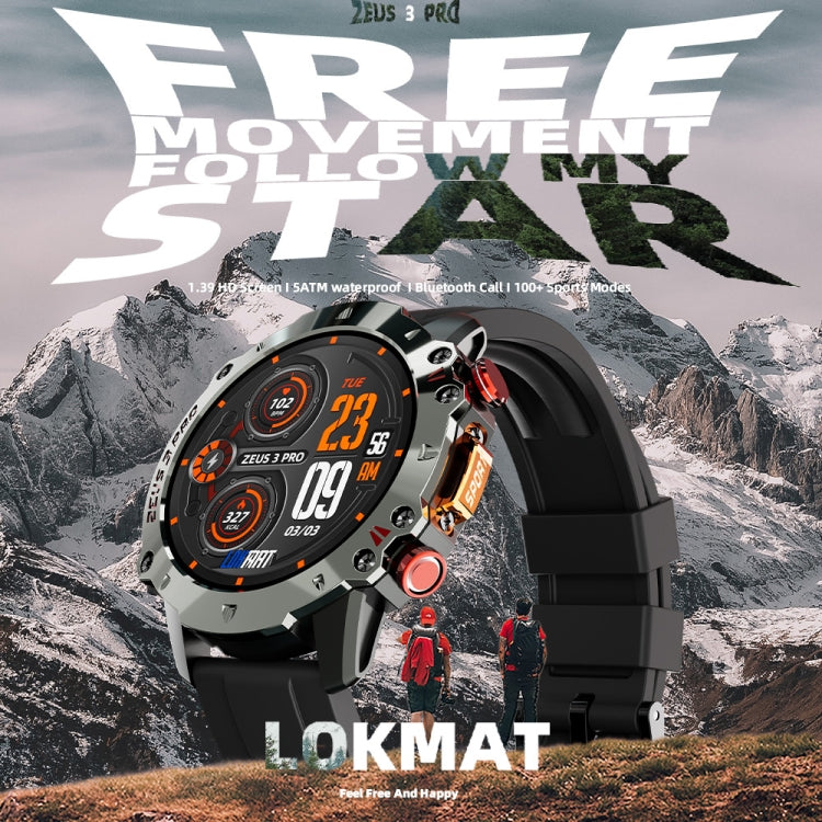 LOKMAT ZEUS3 Pro 1.39-Inch 5ATM Waterproof Outdoor Sports Bluetooth Call Smart Watch(Blue) - Smart Watches by LOKMAT | Online Shopping UK | buy2fix