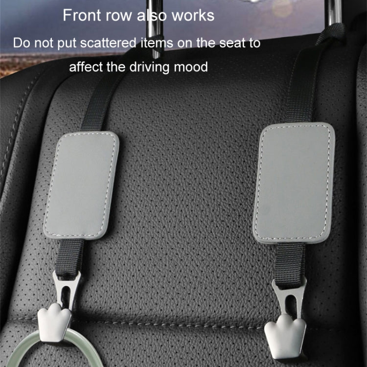 Car Seat Hook Multi-function Leather Seatback Hanger Car Interior Supplies(Grey) - Stowing Tidying by buy2fix | Online Shopping UK | buy2fix