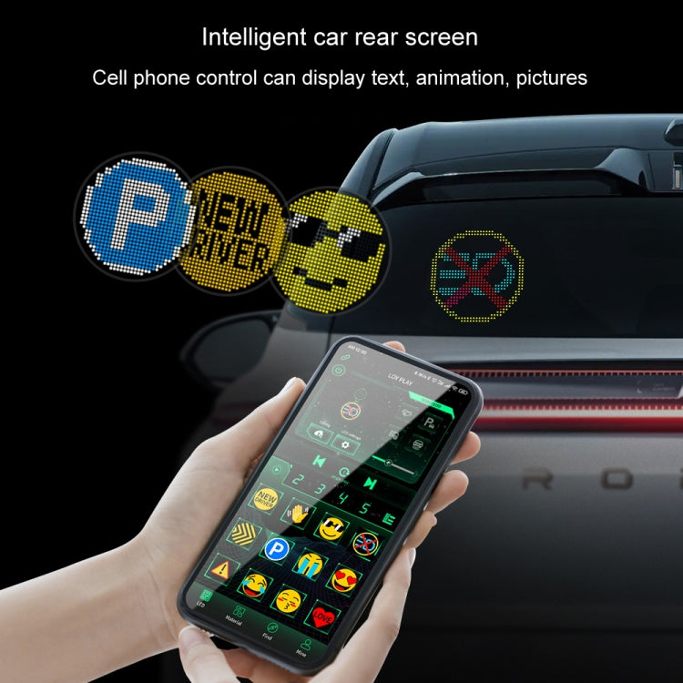 HI.GROOM Car LED Customized Pixel Emoji Lights Bluetooth Remote Control Interactive AI Screen, Style: No Remote Control - Car Monitor by HI.GROOM | Online Shopping UK | buy2fix