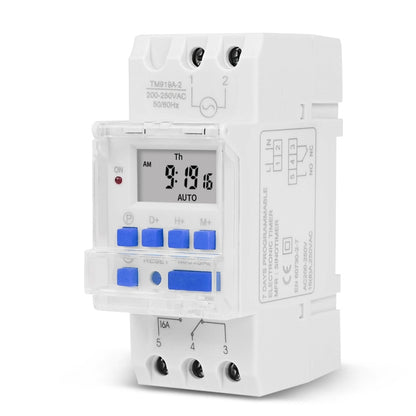 SINOTIMER TM919A-110V 16A Din Rail Mount Digital Timer Switch Microcomputer Weekly Programmable Time Relay Control - Switch by SINOTIMER | Online Shopping UK | buy2fix