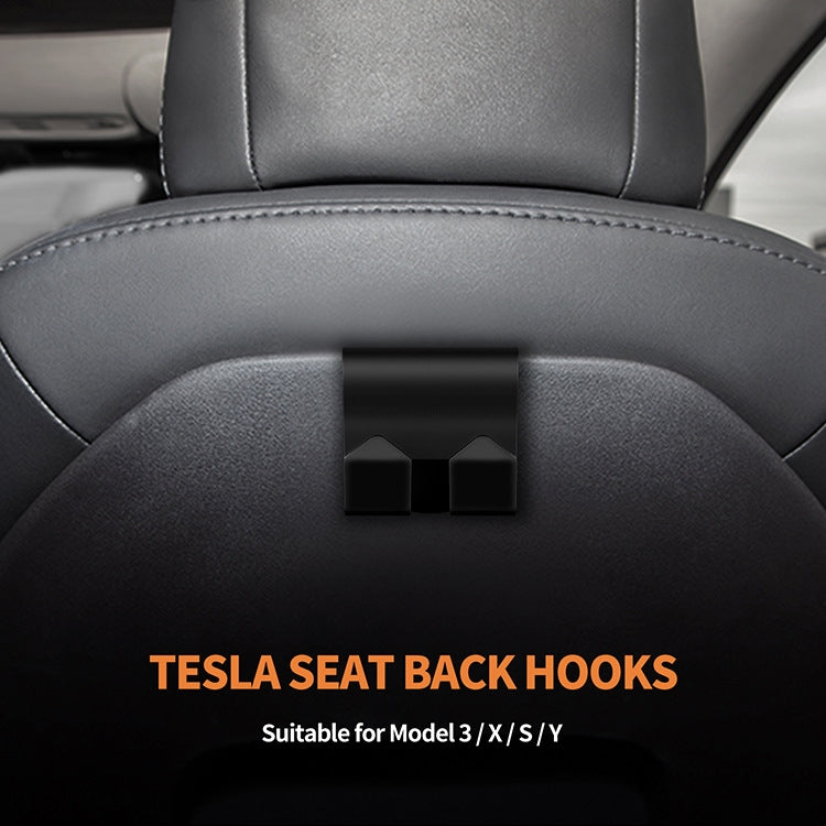 For Tesla Model 3/Y 2pcs Rear Seat Headrest Plastic Hook(Black) - Auto Fastener & Clips by buy2fix | Online Shopping UK | buy2fix