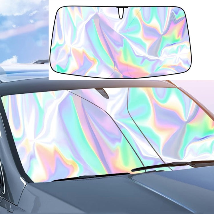 136x65cm Car Front Windshield Sunshade Colorful Laser Heat Insulation Sunscreen Sunshade Umbrella - Window Foils & Solar Protection by buy2fix | Online Shopping UK | buy2fix