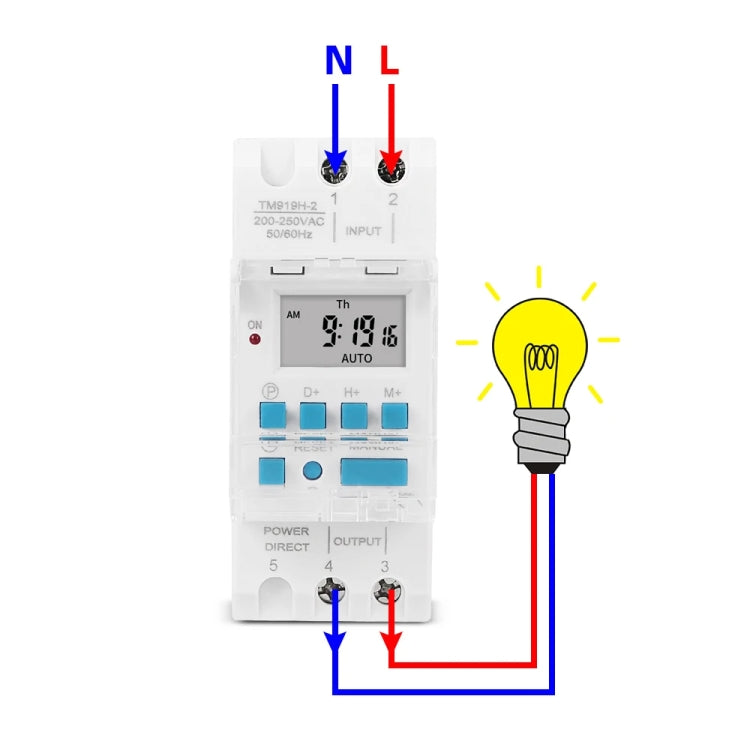 SINOTIMER TM919H-1 110V 16A DIN Rail 4 Pins Voltage Output Digital Switch Timer Automatic Cycle Timing Controller - Switch by SINOTIMER | Online Shopping UK | buy2fix